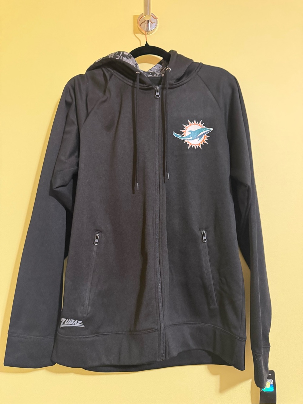 NWT Miami Dolphins Zubaz Full Zip Performance Hoodie Jacket Medium NFL